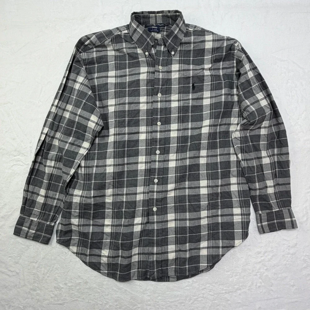 Ralph Lauren Blake Button Down Shirt‎ Plaid Long Sleeve Mens Size M